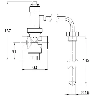 LK Therm. Ablaufsich. Rp3/4"xG1/2" 1,3m LK519 ThermoSafe – Bild 2