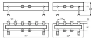 LK Verteilerleiste, 4-fach, o. hydr. W. LK860 HydronicGroup 4-Fach o.Weiche – Bild 2