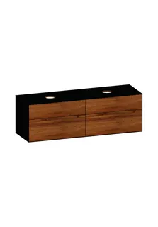 Dop.-WTU inkl Waschtisch-Platte 1606mm, 2 Ausz. design4YOU2.0, H:508, R:sw, F:Eiche-Roy.