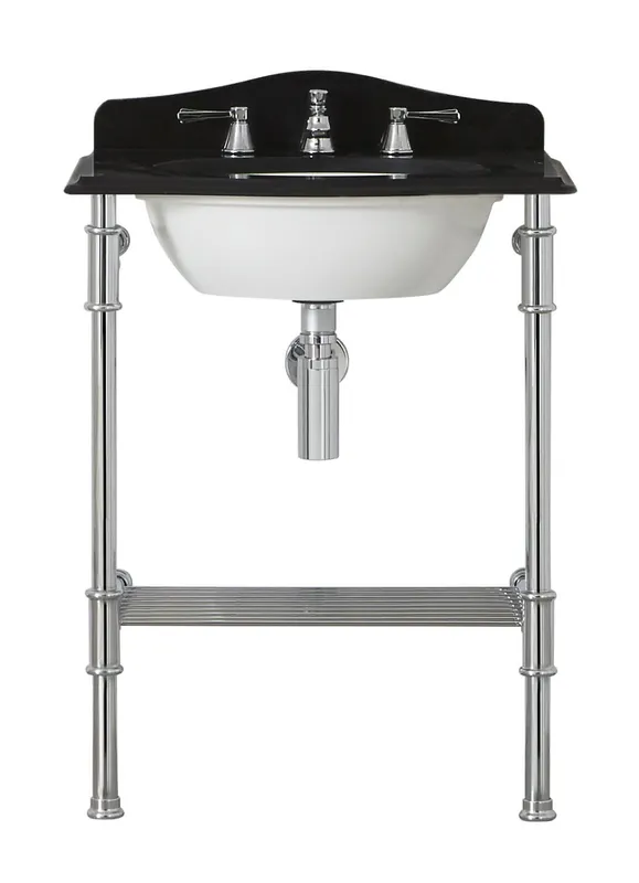 Vaillant Metallo 61 Quartz Waschbeckenständer Quartz Top in Schwarz. 0 gebohrte Löcher