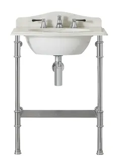 VA Metallo 61 Quartz Waschbeckenständer Quartz Top in Weiß. 0 gebohrte Löcher