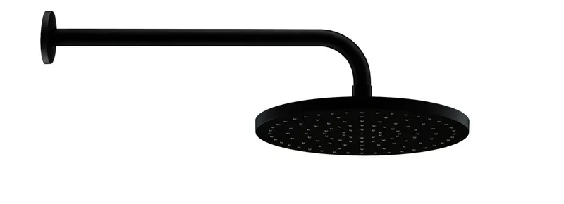 Duravit Brausearm L 410mm, Wandmontage Rosette Rund, Schwarz Matt