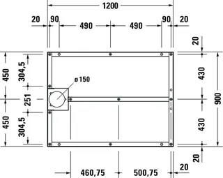 Duravit Fußgestell für Stonetto Duschwanne 1200x900mm – Bild 5