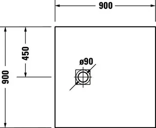 Duravit Sustano Duschwanne Quadr. 900x900x30 Mineralguss,Weiß Matt – Bild 3