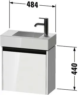 Duravit WTU wandh. Ketho 2, 1 Tür, TA r. 440x484x238mm, Basalt Matt – Bild 2
