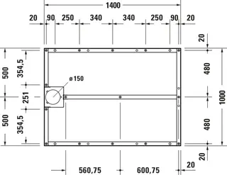 Duravit Fußgestell für Stonetto Duschwanne 1400x1000mm – Bild 3