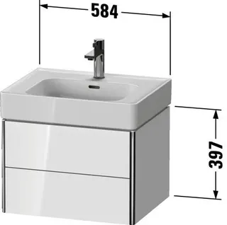 Duravit Waschtischunterbau wandhängend XSquar e 470x584x397mm Weiß Matt 2 Schubk. – Bild 2