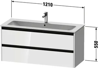 Duravit WTU wandh. Ketho 2, 2 Schubkästen 550x1210x480mm, Weiß Matt – Bild 2