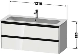 Duravit WTU wandh. Ketho 2, 2 Schubkästen 550x1210x480mm, Weiß Matt – Bild 3