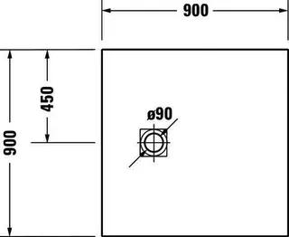 Duravit Sustano Duschwanne Quadr. 900x900x30 Mineralguss,Weiß – Bild 5