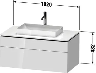 Duravit Konsolen-WTU wh. L-Cube 550x1000x482m m Schwarz Hochglanz 1 Ausz. 1 Schubk. – Bild 3