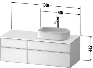 Duravit Kons-WTU wh. Zencha 550x1300x442mm schw. Linienstr./graph. spm. 2 AZ 2 SK – Bild 3