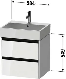 Duravit Waschtischunterbau wandh. Ketho.2, 460x584x549mm Weiß Matt 2 Schubk. – Bild 3