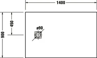 Duravit Sustano Duschwanne R.Ek 1400x900x30 Mineralguss,Cream Matt – Bild 5