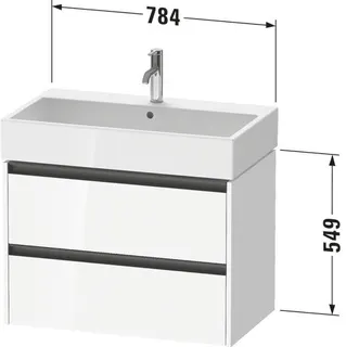 Duravit Waschtischunterbau wandh. Ketho.2, 460x784x549mm Weiß Matt 2 Schubk. – Bild 2