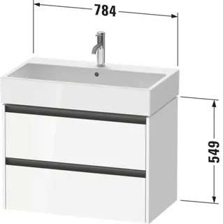 Duravit Waschtischunterbau wandh. Ketho.2, 460x784x549mm Weiß Matt 2 Schubk. – Bild 3
