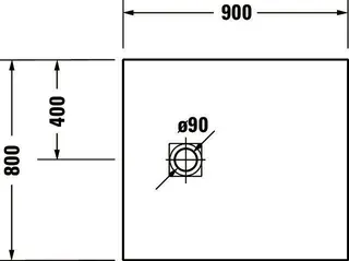 Duravit Sustano Duschwanne R.Ek 900x800x30 Mineralguss,Cream Matt – Bild 5