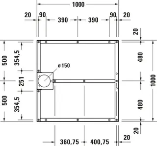Duravit Fußgestell für Stonetto Duschwanne 1000x1000mm – Bild 2