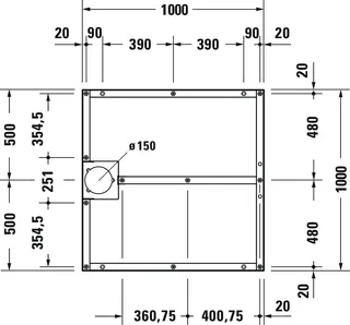 Duravit Fußgestell für Stonetto Duschwanne 1000x1000mm – Bild 4