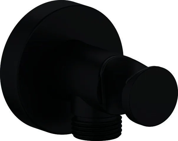 DU Wandanschlussbogen 55x102 Rund Schwarz Matt