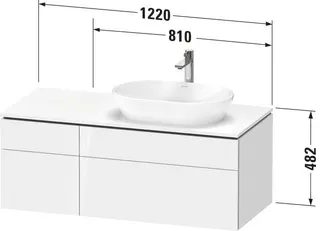 Duravit WTU L-Cube wandh.2 Schubkästen, 2 Auszüge,482x1220x550,Flannel Grey HGL – Bild 2