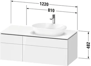 Duravit WTU L-Cube wandh.2 Schubkästen, 2 Auszüge,482x1220x550,Flannel Grey HGL – Bild 3