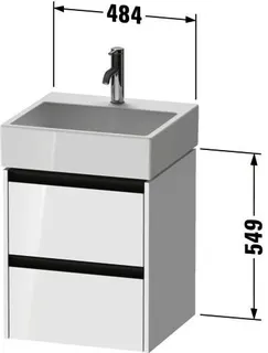 Duravit Waschtischunterbau wandh. Ketho.2, 460x484x549mm Weiß Matt 2 Schubk. – Bild 2