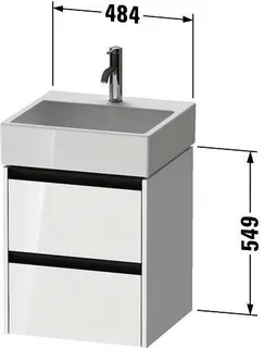 Duravit Waschtischunterbau wandh. Ketho.2, 460x484x549mm Weiß Matt 2 Schubk. – Bild 3