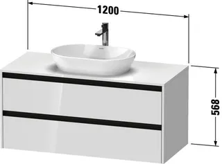 Duravit Konsolen-WTU wandhängend Ketho.2 550x1200x568mm Weiß Matt 2 Schubk. – Bild 2