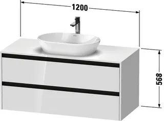 Duravit Konsolen-WTU wandhängend Ketho.2 550x1200x568mm Weiß Matt 2 Schubk. – Bild 3