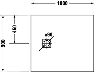 Duravit Sustano Duschwanne R.Ek 1000x900x30 Mineralguss,Weiß Matt – Bild 4