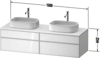 Duravit Konsolen-WTU wh. Zencha 550x1600x442mm Eiche Schwarz/Graphit spm – Bild 2