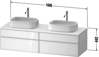 Duravit Konsolen-WTU wh. Zencha 550x1600x442mm Eiche Schwarz/Graphit spm – Bild 3
