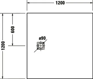 Duravit Sustano Duschwanne Quadr.1200x1200x30 Mineralguss,Hellgrau Matt – Bild 3