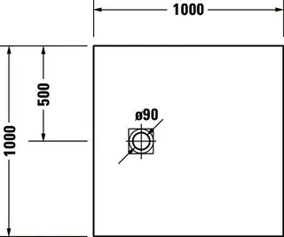 Duravit Sustano Duschwanne Quadr.1000x1000x30 Mineralguss,Hellgrau Matt – Bild 4