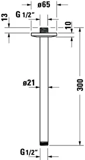 Duravit Brausearm L 300mm, Deckemontage Rosette Rund, Schwarz Matt – Bild 3