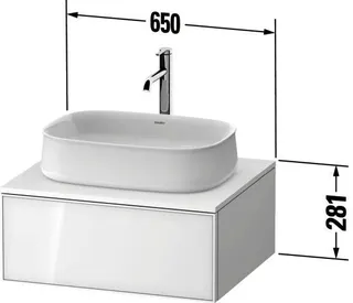 Duravit Konsolen-WTU wh. Zencha 550x650x281mmEiche Schwarz/Graphit Super – Bild 2