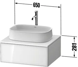 Duravit Konsolen-WTU wh. Zencha 550x650x281mmEiche Schwarz/Graphit Super – Bild 3