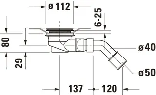 Duravit Sustano Duschwannenablauf,Durch.90mm Abgang waagrecht,50mm Sperrwasserh. – Bild 2