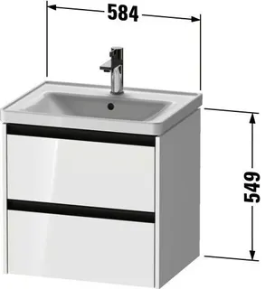 Duravit WTU wandh. Ketho 2, 2 Schubkästen 549x584x455mm, Weiß Hochglanz – Bild 2