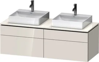 DU Konsolen-WTU wh L-Cube 550x1400x482mm Weiß Hochglanz dekor 2 Ausz 2 Schubk