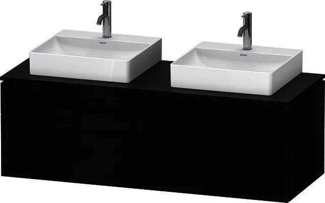 Duravit Konsolen-WTU wandh. L-Cube 550x1400x4 82mm Eiche Schwarz 2 Ausz 2 Schubk