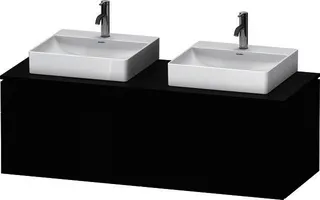 DU Konsolen-WTU wandh. L-Cube 550x1400x4 82mm Eiche Schwarz 2 Ausz 2 Schubk
