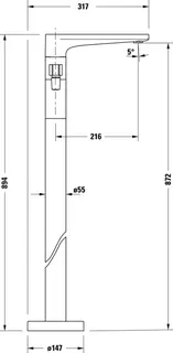 Duravit Tulum by Starck Einh.-Wannenmischer bodenst., Keramikmischsystem, Chrom HG – Bild 4