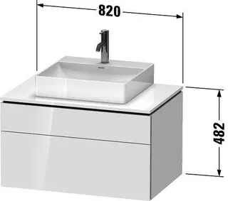 Duravit Konsolen-WTU wandhängend L-Cube 550x8 00x482mm Weiß Matt 1 Ausz. 1 Schubk. – Bild 2