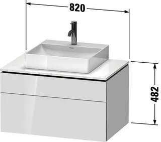 Duravit Konsolen-WTU wandhängend L-Cube 550x8 00x482mm Basalt Matt 1 Ausz. 1 Schubk. – Bild 3