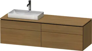 Duravit Konsolen-WTU wh L-Cube 550x1600x482mm Mediterrane Eiche 2 Ausz. 2 Schubk.