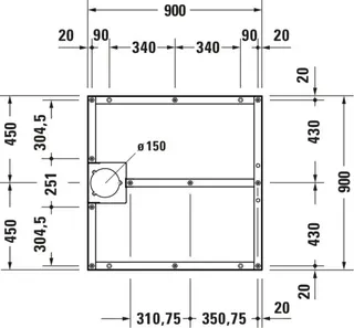 Duravit Fußgestell für Stonetto Duschwanne 900x900mm – Bild 3