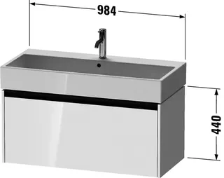 Duravit WTU wandhängend Ketho.2 460x984x440mm Weiß Hochglanz Dekor 1 Ausz. – Bild 2
