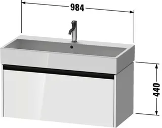 Duravit WTU wandhängend Ketho.2 460x984x440mm Weiß Hochglanz Dekor 1 Ausz. – Bild 3